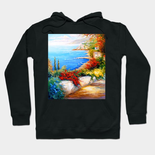 Blooming alley by the sea Hoodie by OLHADARCHUKART